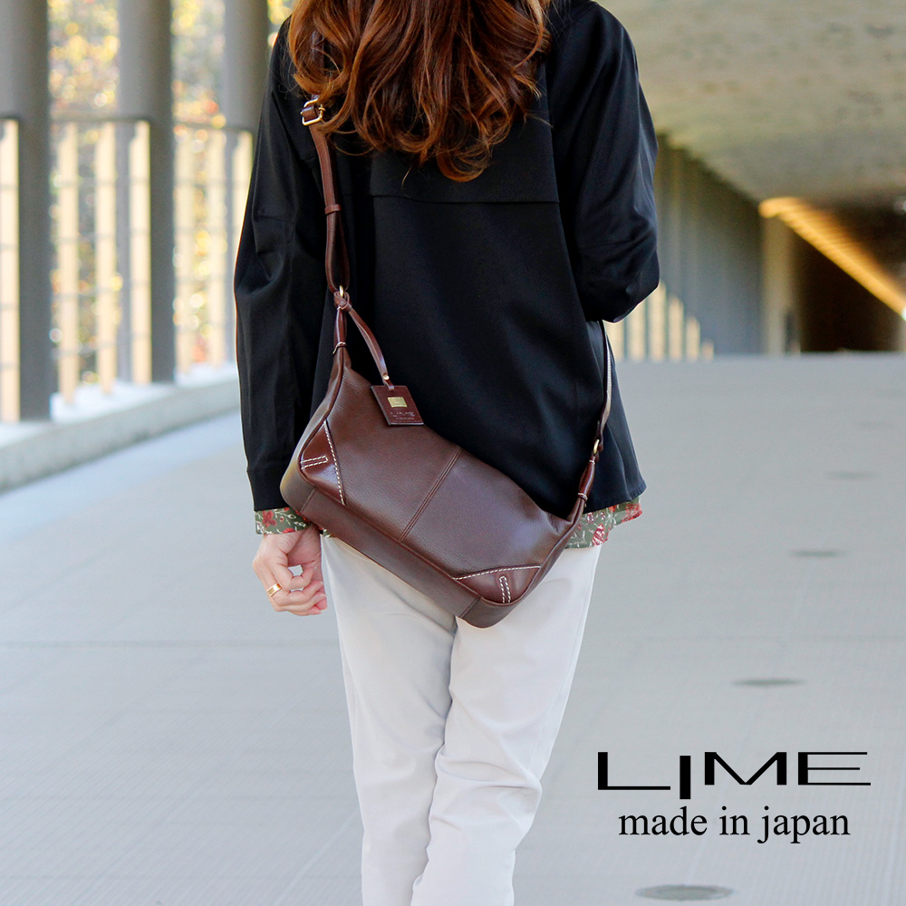 LIME made in japan ショルダーバッグ レディース 本革 ミニ 小さめ