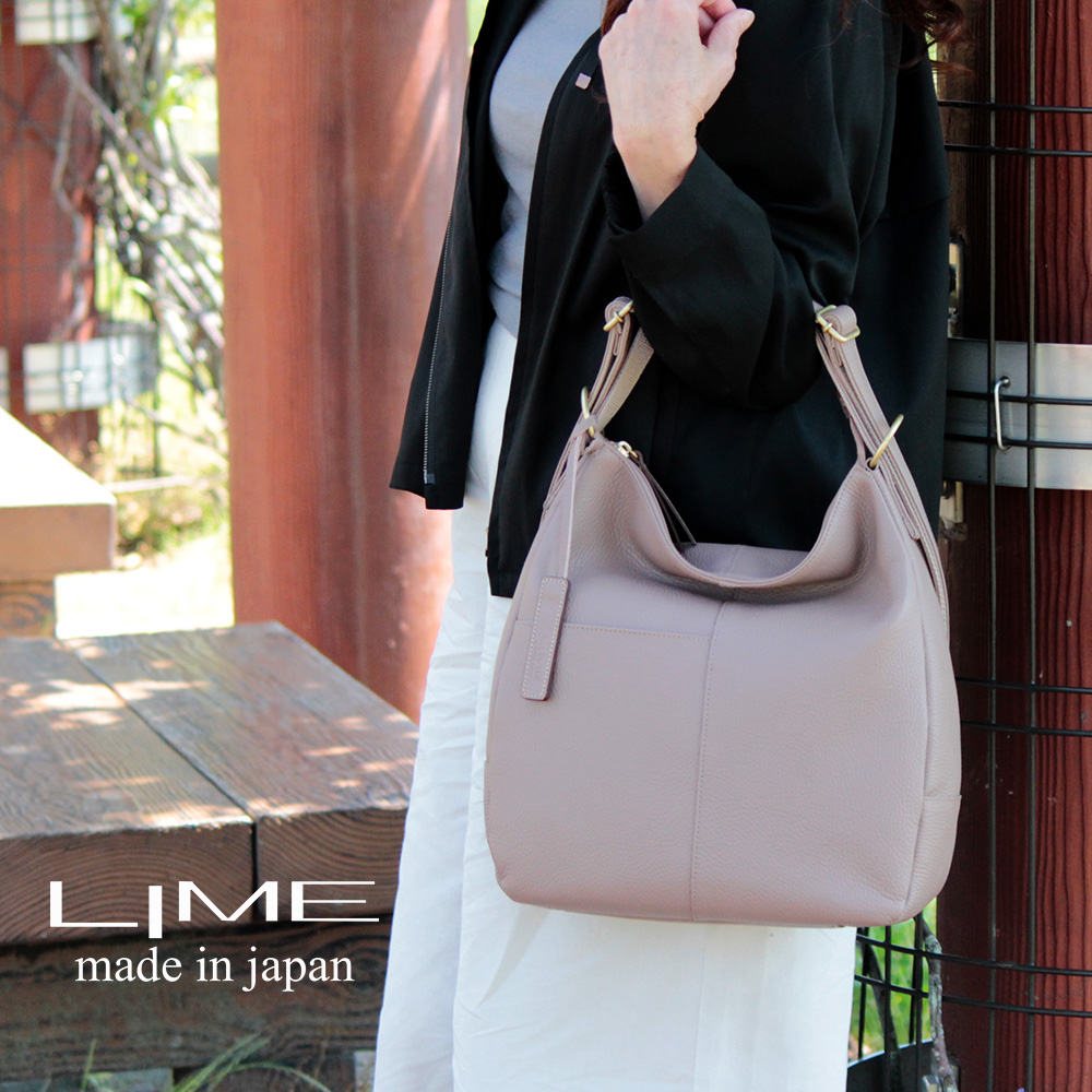 LIME made in japan リュック レディース 軽量 本革 3way ショルダー