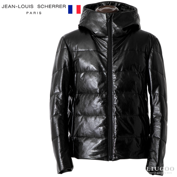 30%OFFクーポン】JEAN-LOUIS SCHERRER 本革 ダウンジャケット メンズ