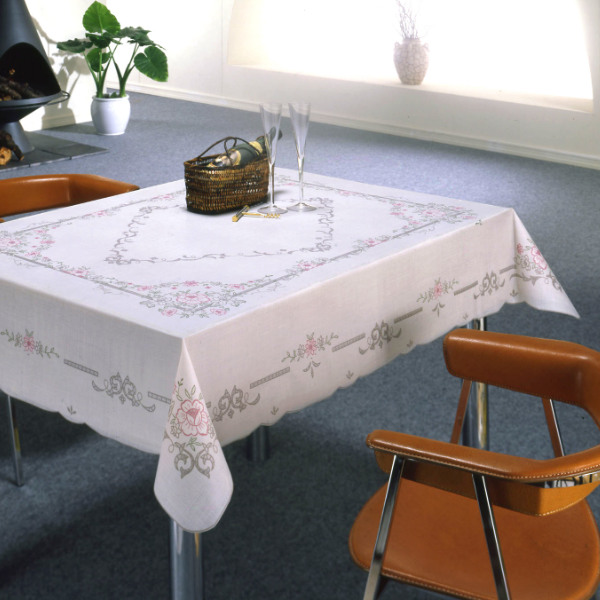 テーブルクロス 120×150cm MGプリントレース ローレライ 樹脂製 日本製