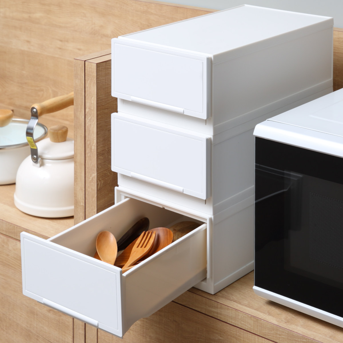 SANKA 収納ケース 幅18.8×奥行35.8×高さ12.6cm 同色3個セット コレクト