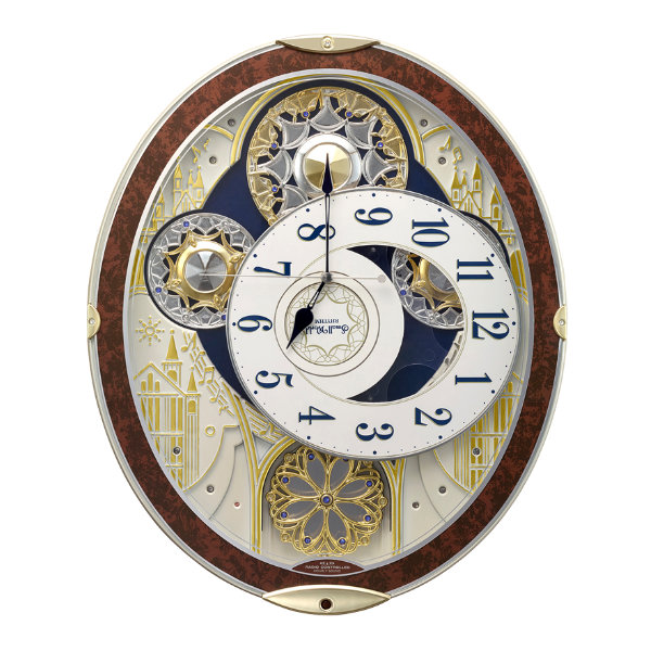 からくり時計 スモールワールドノエルNS ブラウン 電波時計 48曲収録