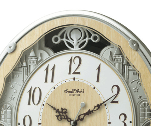 RHYTHM 振り子時計 スモールワールドクラッセ 30曲収録 電波時計
