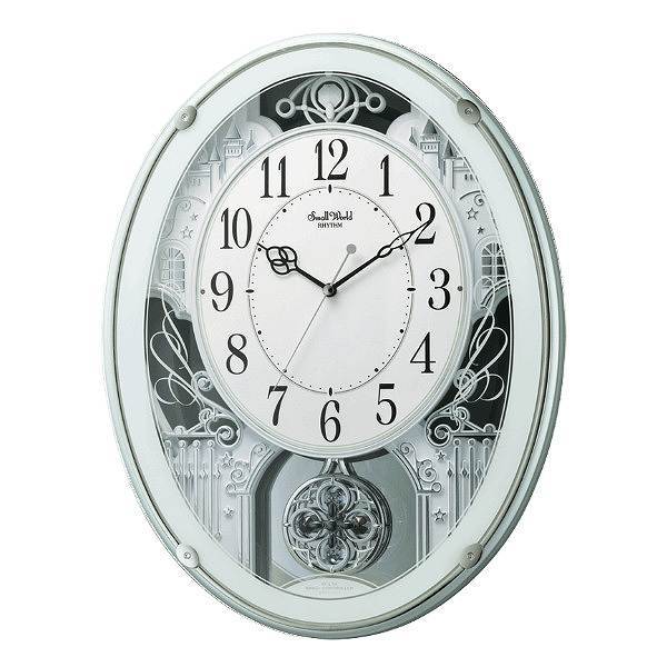 RHYTHM 振り子時計 スモールワールドプラウド 18曲収録 電波時計