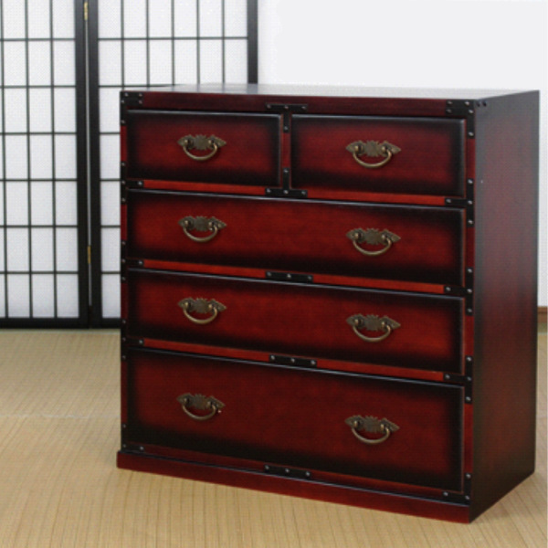 ミヤグチ企販 チェスト 4段 民芸調たんす 古美調引手 幅67cm （ 箪笥