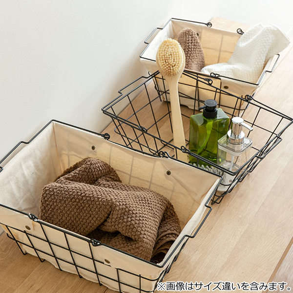 HABITER（アビテ） ワイヤーバスケット L 幅43×奥行30×高さ20cm