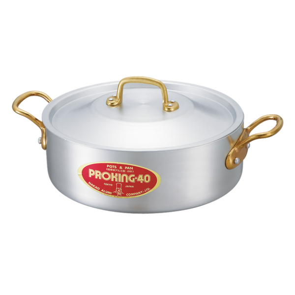 外輪鍋 24cm 3.6L ガス火専用 プロキング 業務用 中尾アルミ 両手鍋