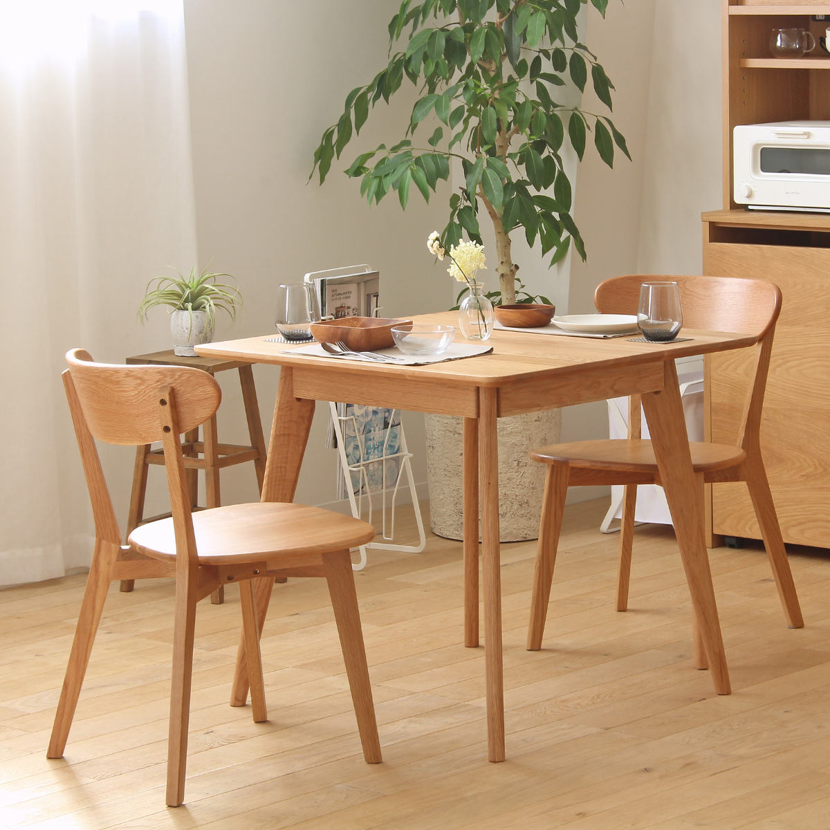 岩附 ダイニングセット 3点セット テーブル幅80cm ダイニングチェア2脚