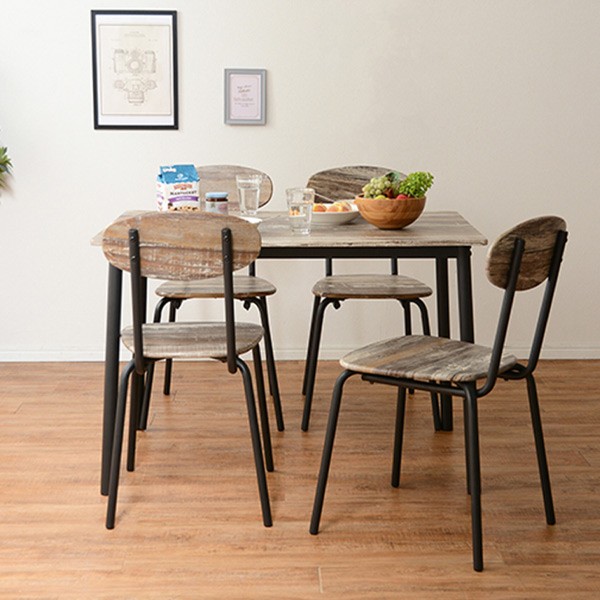 ダイニングセット 5点セット テーブル 幅105cm チェア 4脚 コンパクト