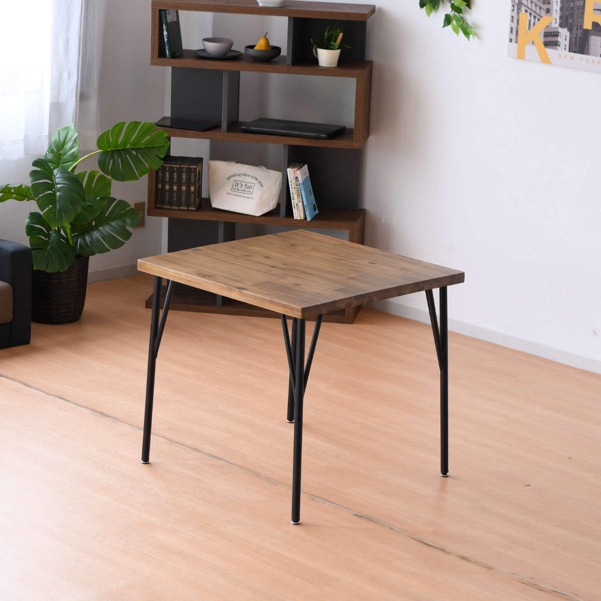 ダイニングテーブル 幅75cm アカシア無垢 ポッパー （ 2人掛け カフェ