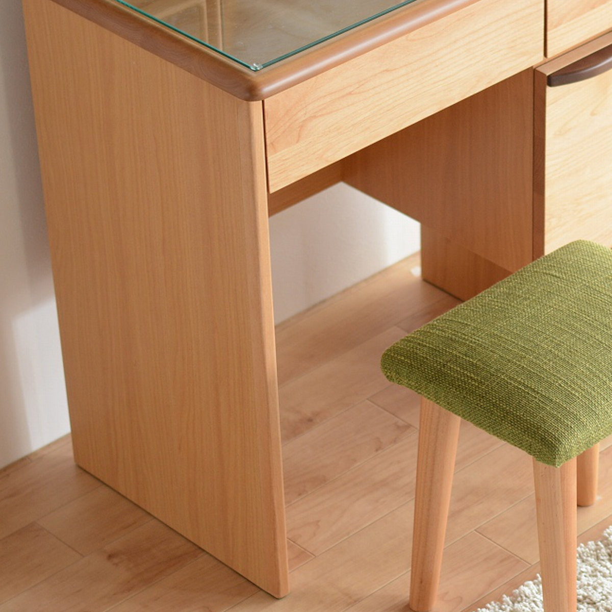 ドレッサー 幅65cm 鏡台 三面鏡 鏡裏収納付 ルシアン （ スツール付き