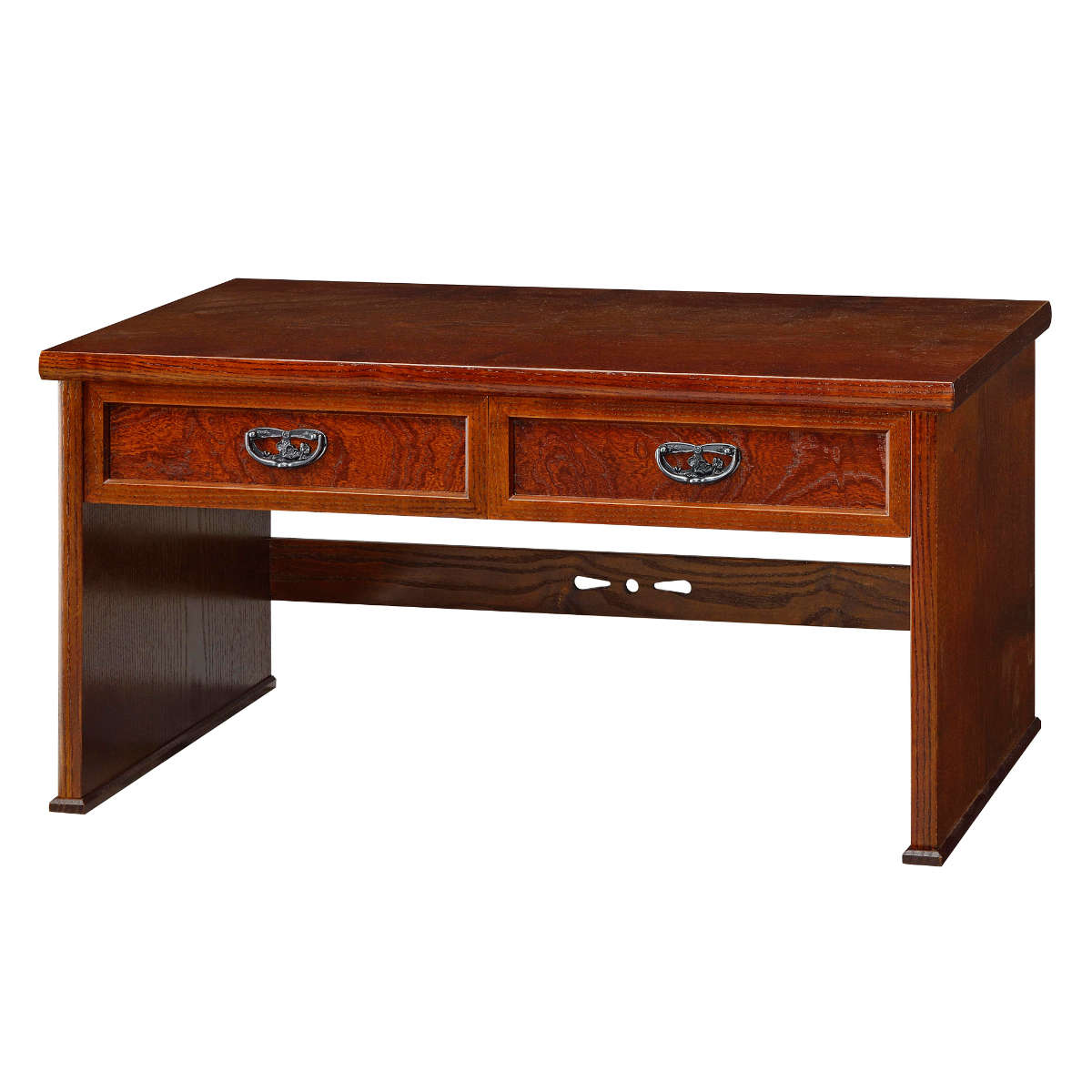 ケンホープ 文机 引出し付 けやき調 秋草 幅75cm （ 机 つくえ 畳机