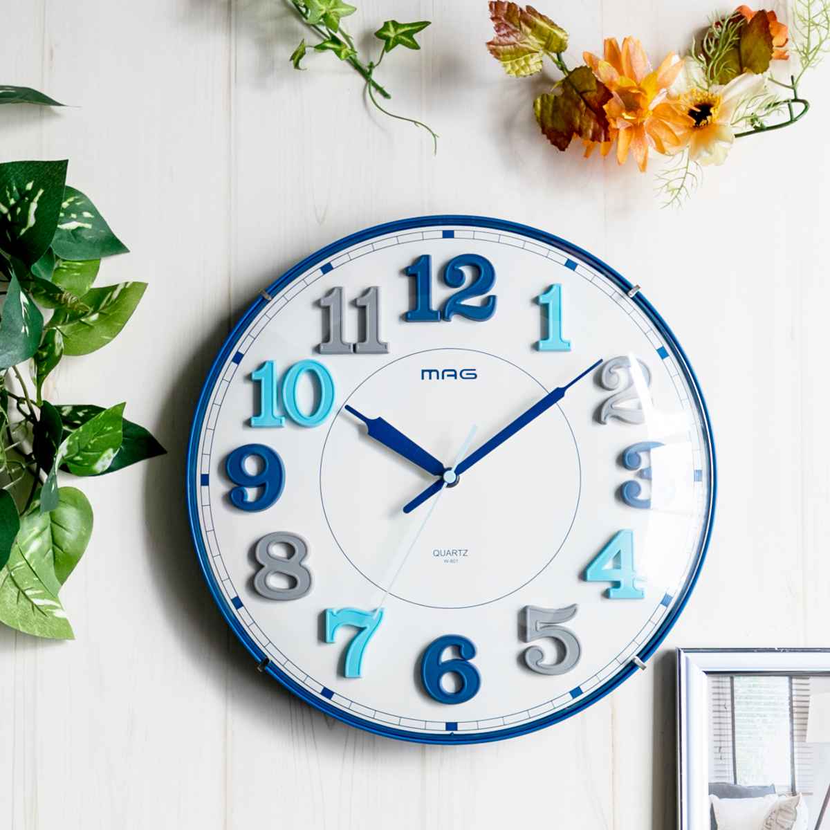 ノア精密 掛け時計 タイムブロック 直径30.8cm 立体文字 （ 壁掛け時計