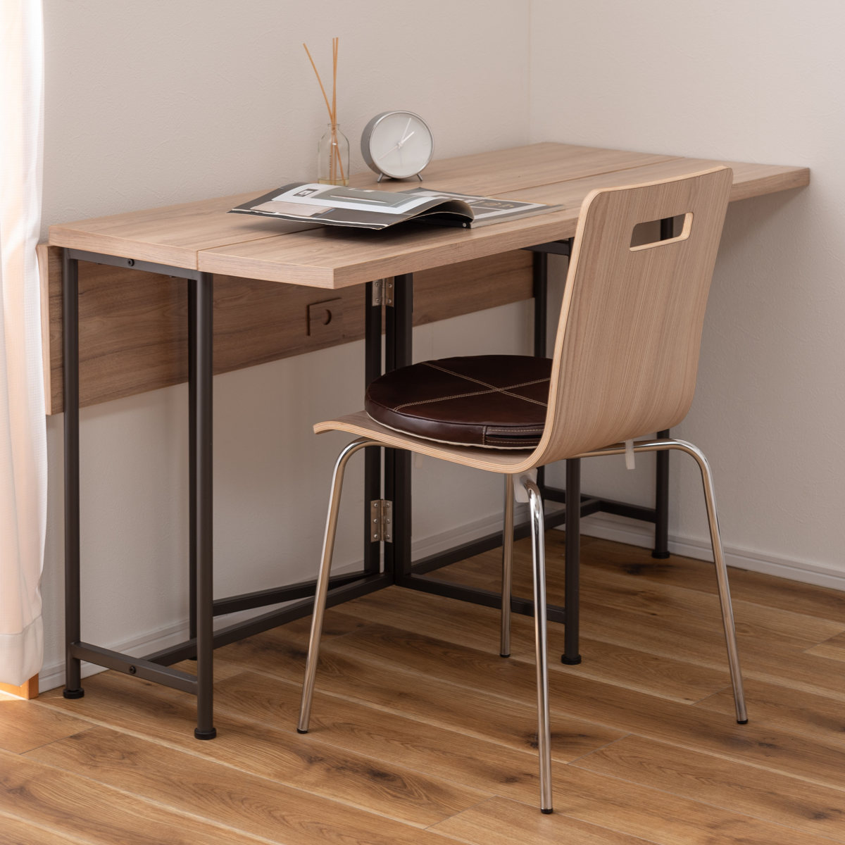 東谷 バタフライテーブル 幅120cm 奥行3段階調整 高さ70.5cm （ 3way