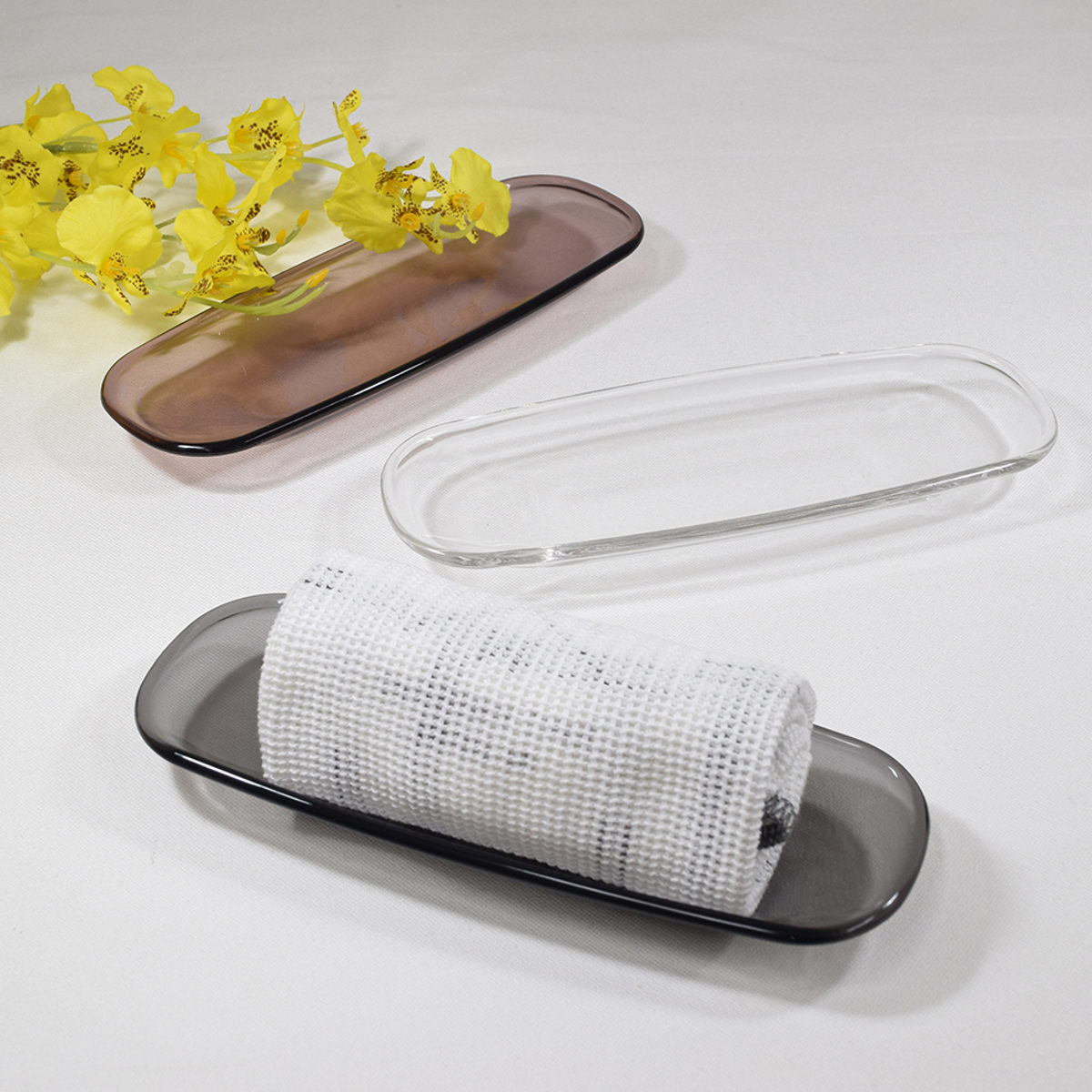 おしぼりトレー アクリル クリアー 5枚入×3セット （ 日本製 小物