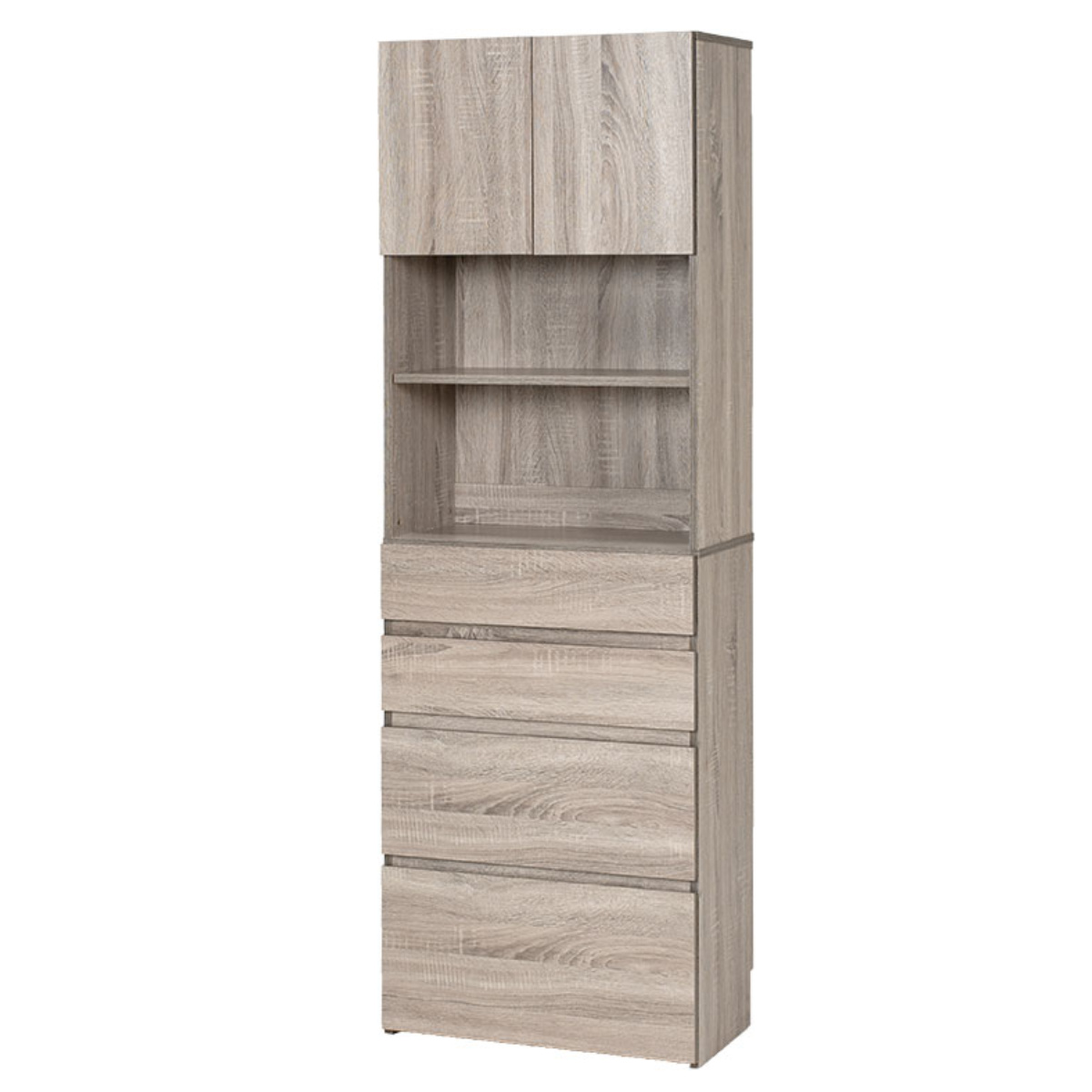 HAGiHARA（萩原） 壁面収納 キャビネット オープン棚付 幅59cm （ 収納