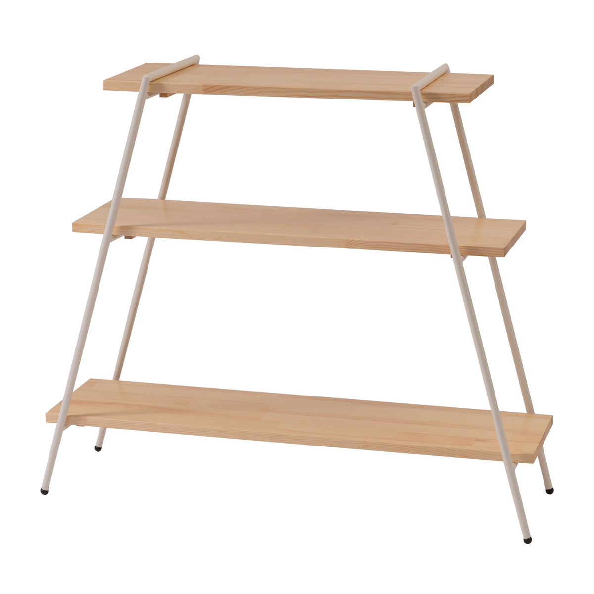 東谷 オープンラック 3段 天然木棚 アイアン脚 幅90cm （ オープン