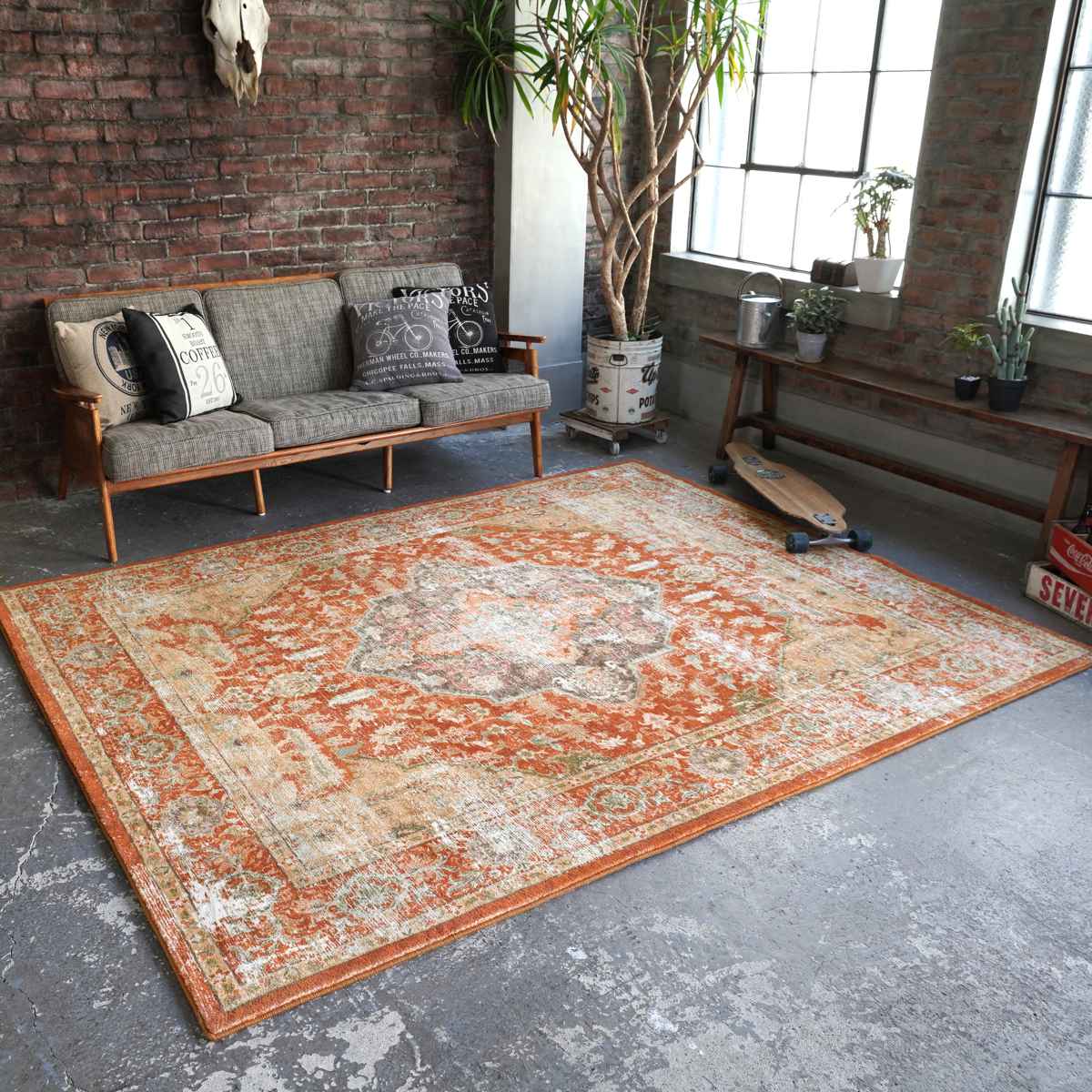 ERARE（エラーレ） ラグ マイクロファイバー 幾何学デザイン 200×200cm