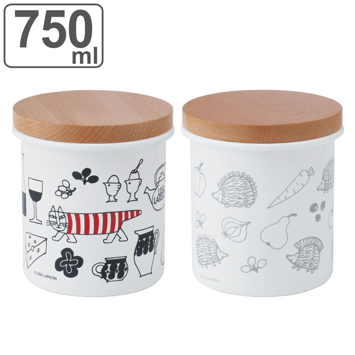 スケーター 保存容器 ホーローキャニスター木蓋 750ml （ リサラーソン