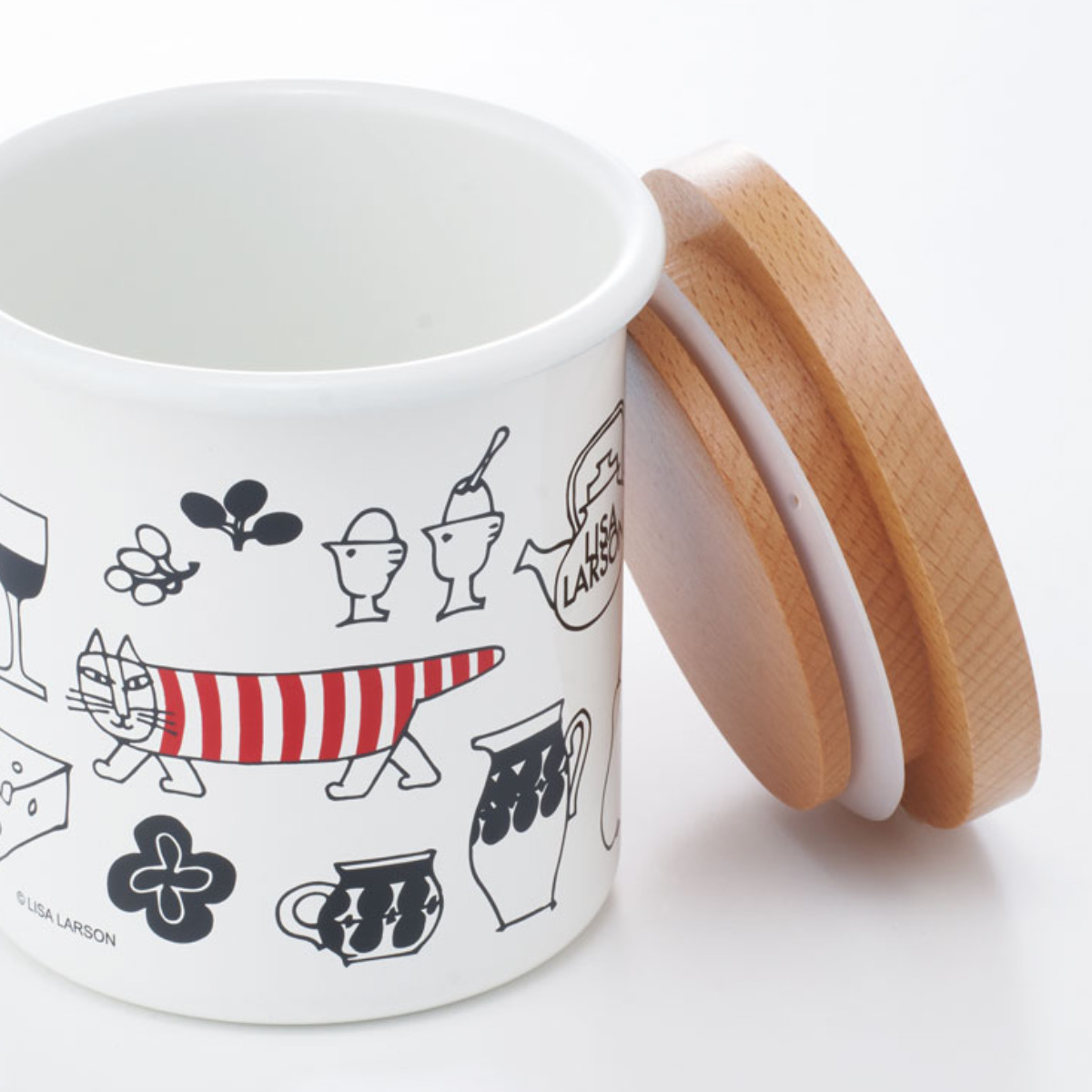 スケーター 保存容器 ホーローキャニスター木蓋 750ml （ リサラーソン