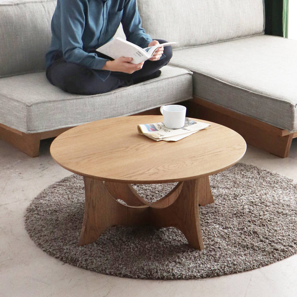 東馬（Tohma） ローテーブル 丸型 高さ36cm センターテーブル メディチ