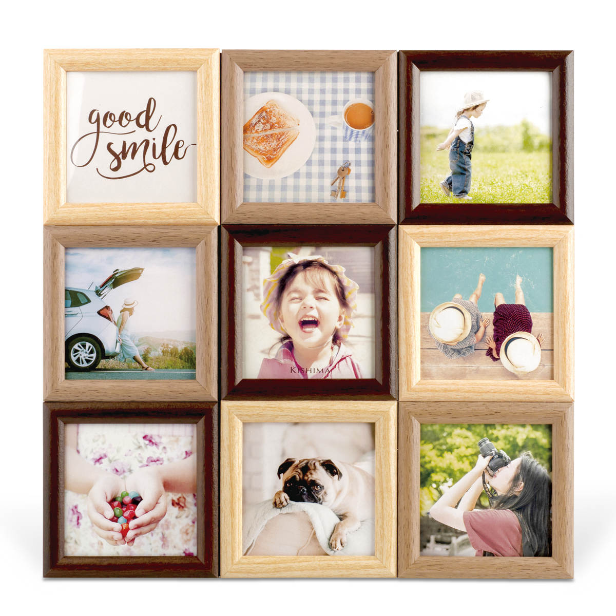 キシマ（KISHIMA） フォトフレーム スクエア 多面 9枚 壁掛け 卓上
