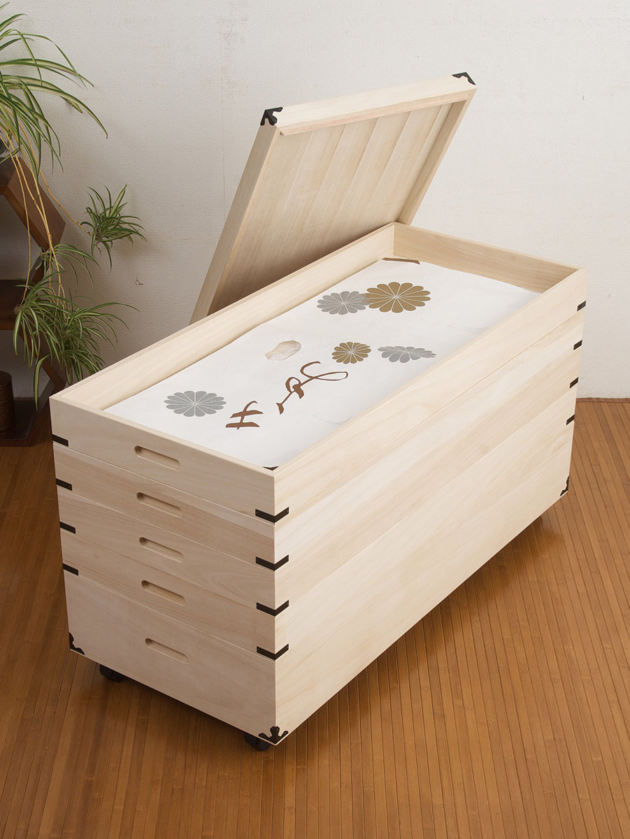 桐 衣装ケース 5段 日本製 隅金具 キャスター付 幅95cm （ 桐衣装