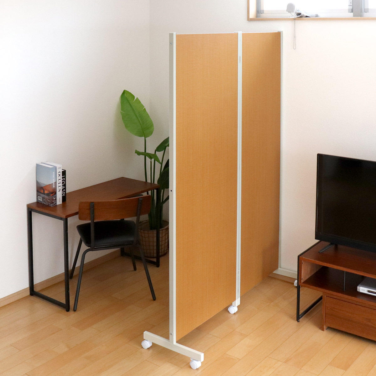パーテーション キャスター付きパーテーション 2連 高さ180cm （ 自立