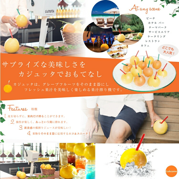 果汁搾り機 カジュッタ CJT3-04 オレンジ FKZ-01 : Loop Leaf ループ