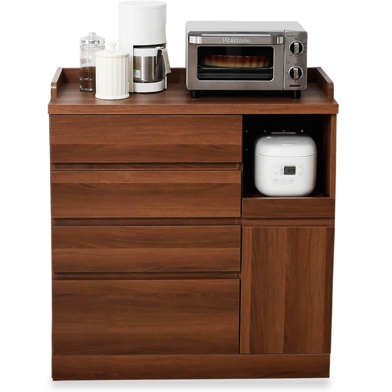 LOWYA（ロウヤ） 食器棚 キッチン収納 90cm ロータイプ おしゃれ