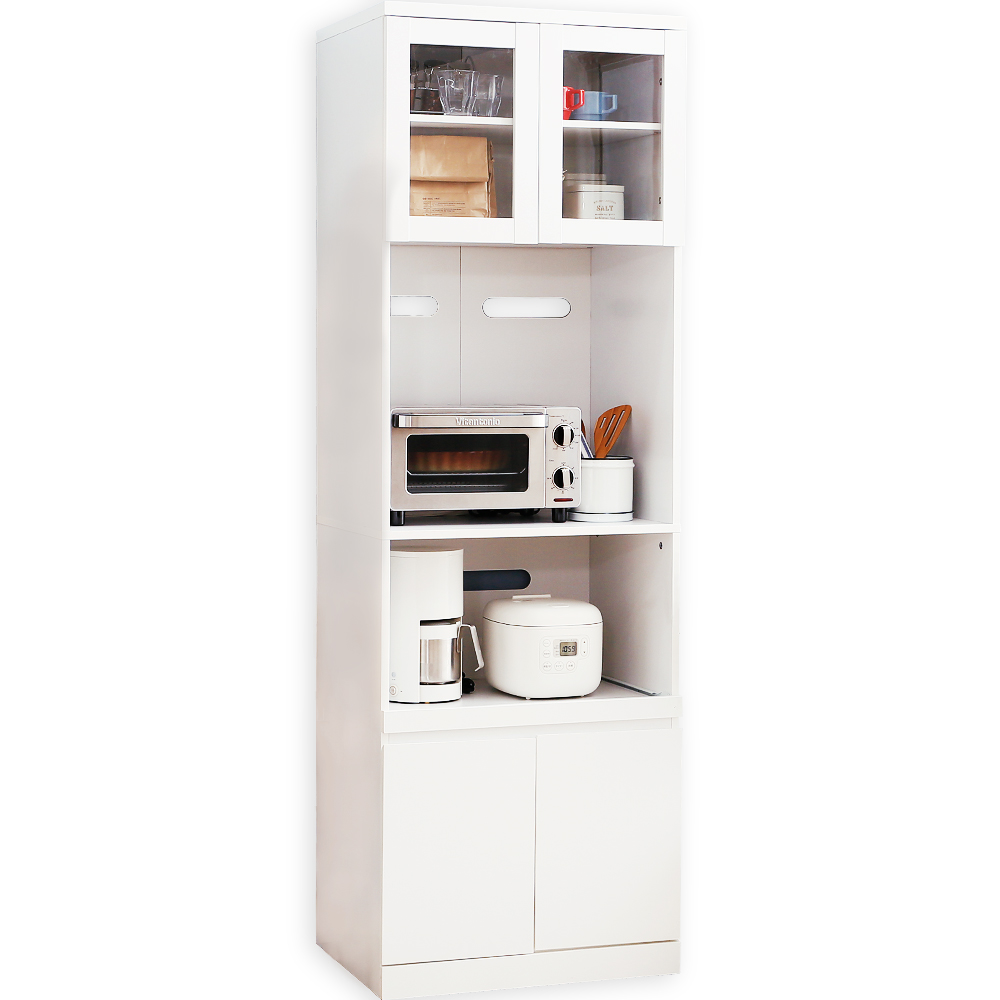 LOWYA（ロウヤ） 食器棚 おしゃれ コンセント付 キッチン収納 幅約60cm