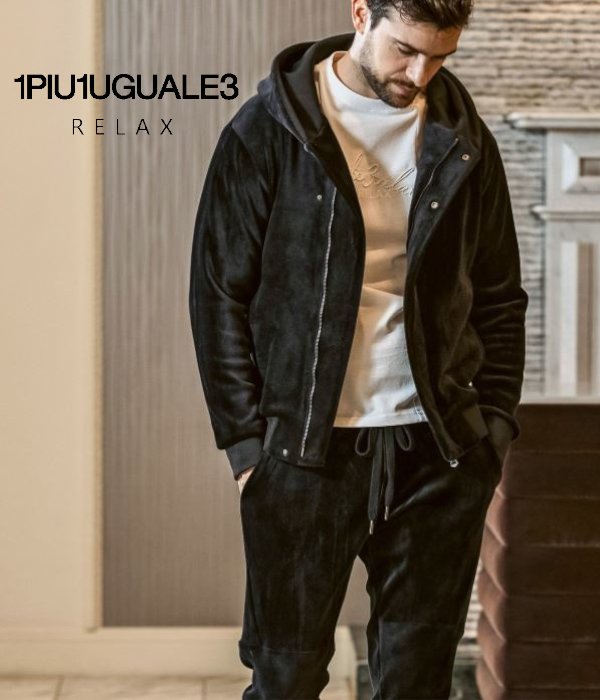 1PIU1UGUALE3 RELAX セットアップ メンズ ベロア 男性 上下セット