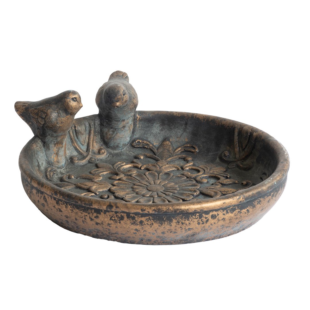 アンティーク調ガーデンオーナメント バードバス レース S : ガーデン