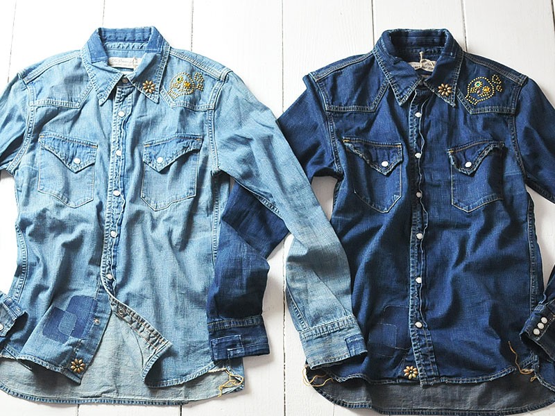 REMI RELIEF（レミ レリーフ） デニムウエスタンシャツ（スカル