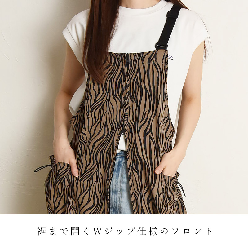 THOUSAND MILE（サウザンドマイル） フロントジップ サロペット