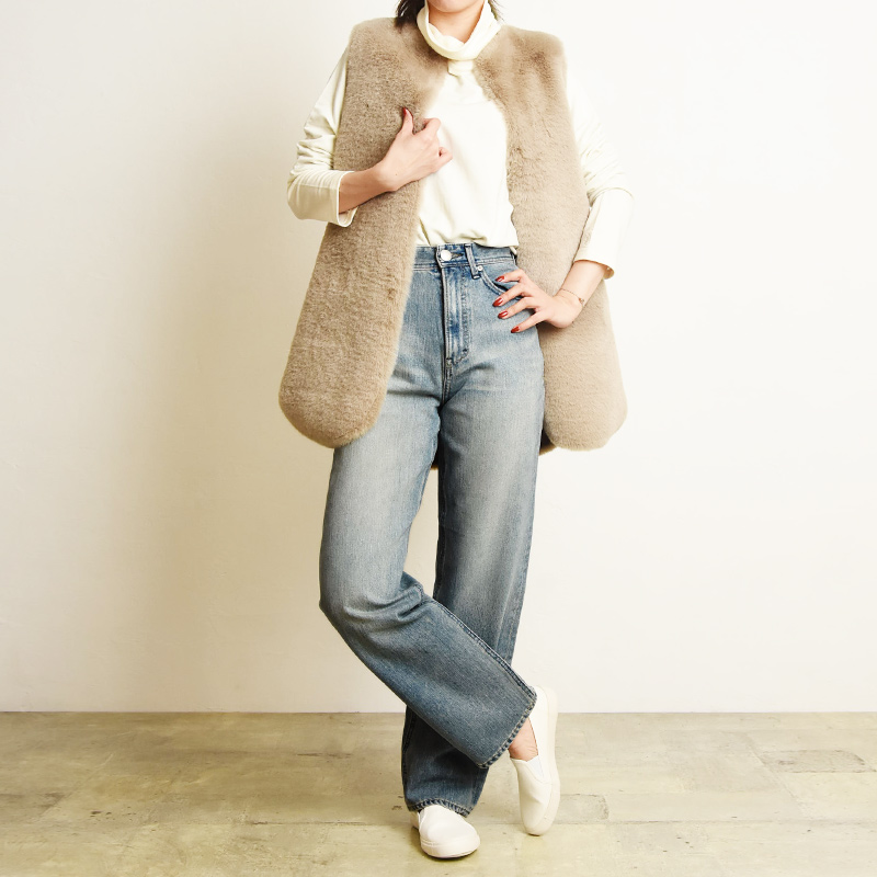 YANUK（ヤヌーク） レア LEA ボーイズストレート デニムパンツ Trick