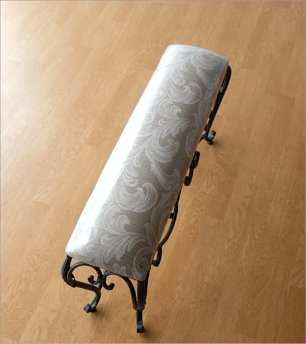 ベンチ 玄関 スツール 椅子 スリム コンパクト おしゃれ アイアン 布