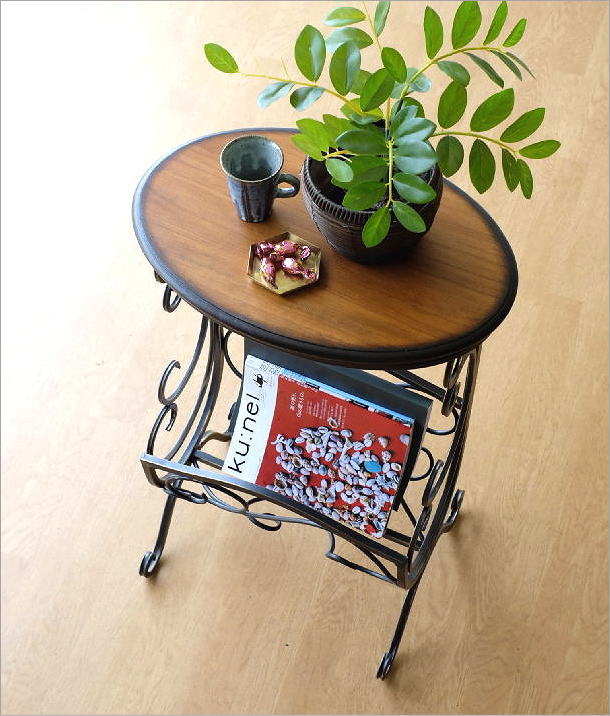 マガジンラック アイアン 木製テーブル おしゃれ デザイン マガジン