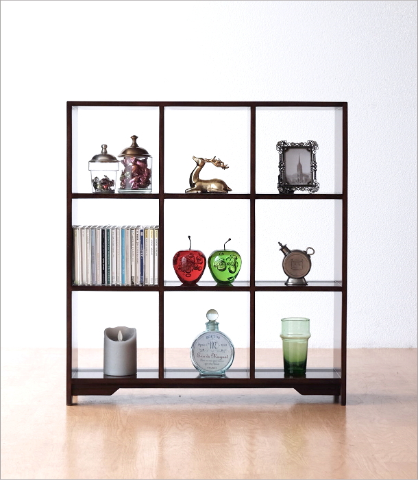 シェルフ 飾り棚 木製 おしゃれ マホガニー アンティーク調