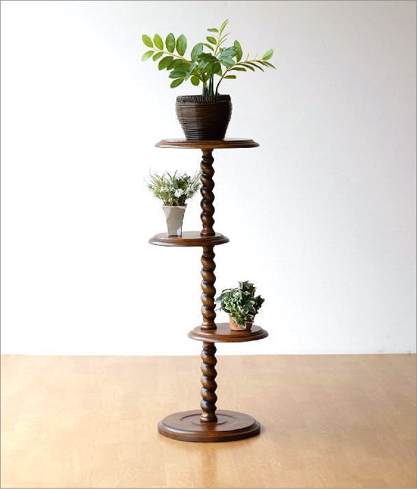 花台 木製 おしゃれ 室内 玄関 アンティーク フラワースタンド 花瓶台