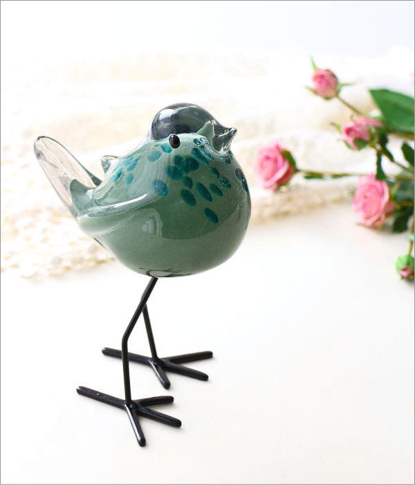 鳥 置物 オブジェ ガラス おしゃれ かわいい 雑貨鳥 バード 雑貨