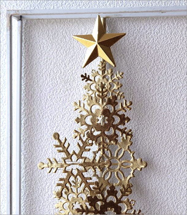 クリスマスツリー 壁掛け インテリア 壁飾り アイアン アートパネル 木