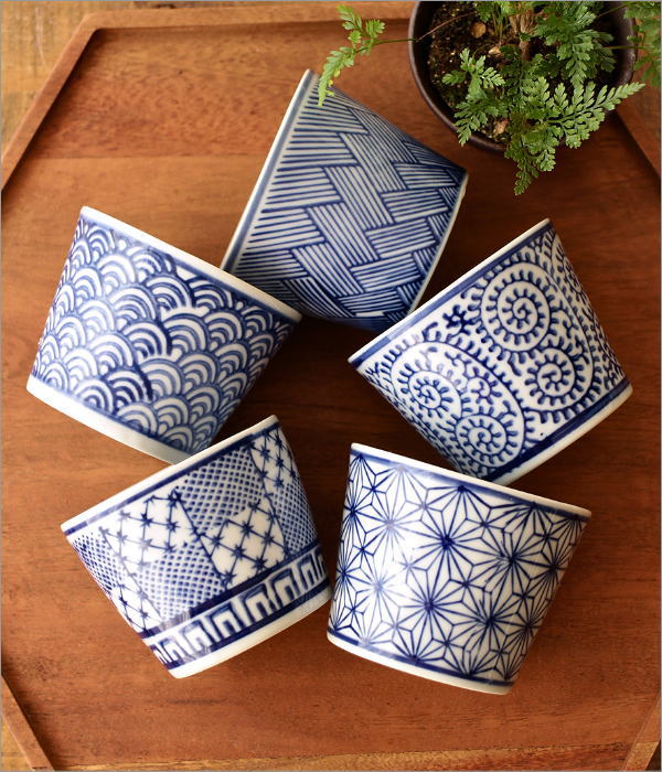 蕎麦猪口 5個セット フリーカップ そばちょこ セット 磁器 陶器 蕎麦