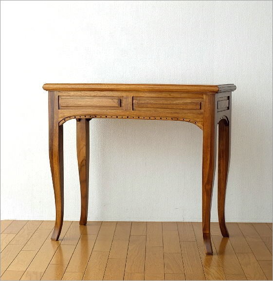 デスク 机 木製 パソコンデスク アンティーク 猫脚 スリム おしゃれ