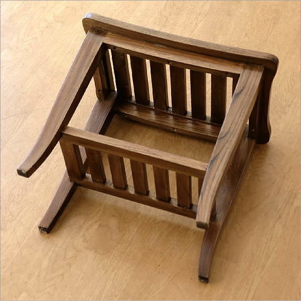 スツール おしゃれ 一人掛け 一人用 天然木 無垢材 下棚付き