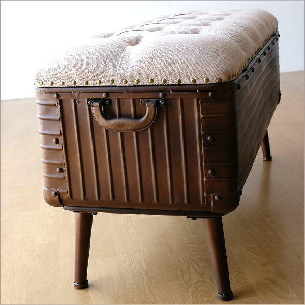 ベンチ 収納付 ソファ スツール おしゃれトランクベンチ ヴィンテージ