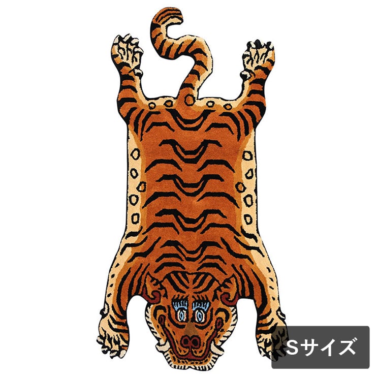 ラグ チベタンタイガーラグ DTTR-01 Sサイズ 60×100cm ラグマット トラ