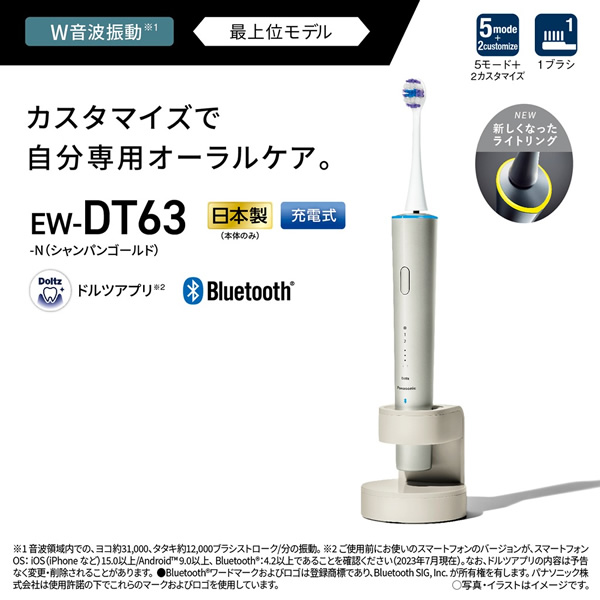 Doltz ドルツ 電動歯ブラシ パナソニック EW-DT63-N シャンパン