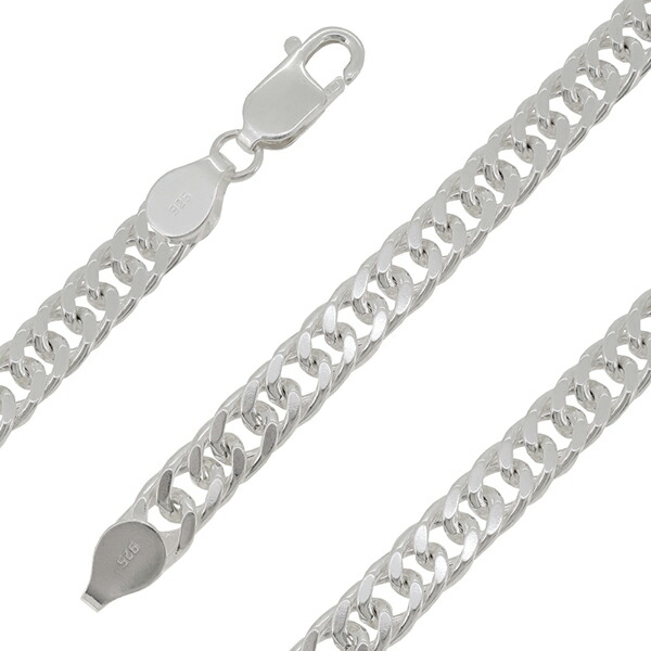 シルバーチェーン ネックレス チェーン ダブル喜平チェーン 極太 幅約