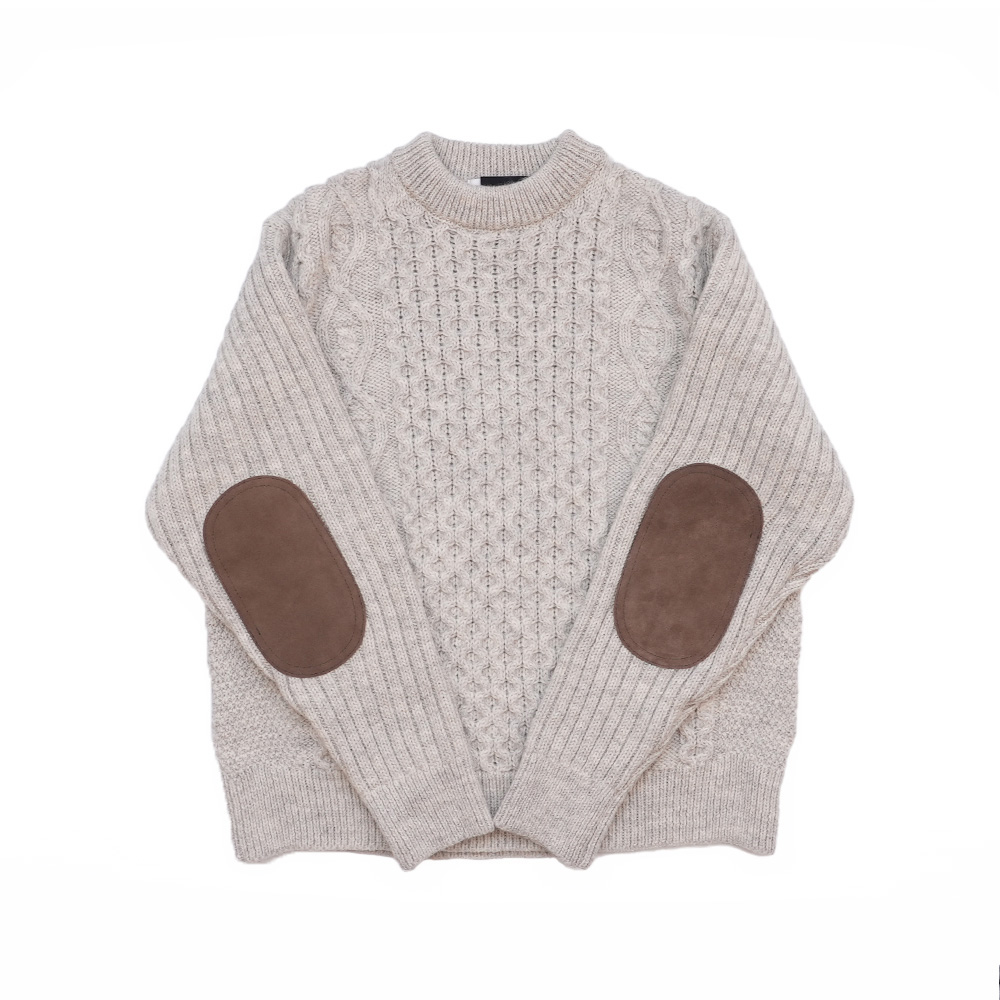 HIGHLAND 2000（ハイランド2000） アラン模様革パッチ付セーター 英国